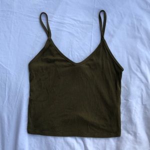 Olive Green Forever 21 Crop Top